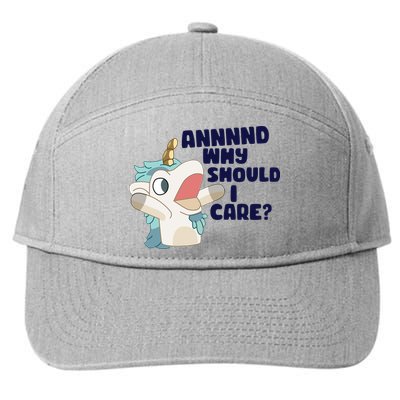 And Why Should I Care Funny Unicorn 7-Panel Snapback Hat