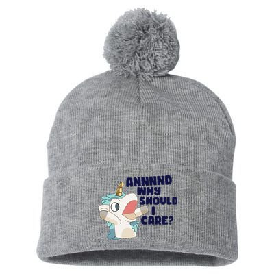 And Why Should I Care Funny Unicorn Pom Pom 12in Knit Beanie
