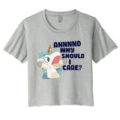 And Why Should I Care Funny Unicorn Crop Top
