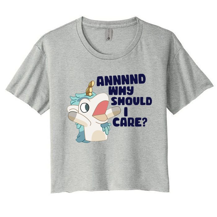 And Why Should I Care Funny Unicorn Crop Top