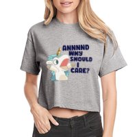 And Why Should I Care Funny Unicorn Crop Top
