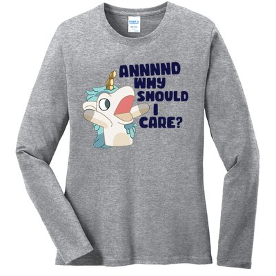 And Why Should I Care Funny Unicorn Ladies Long Sleeve Shirt