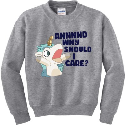 And Why Should I Care Funny Unicorn Kids Sweatshirt