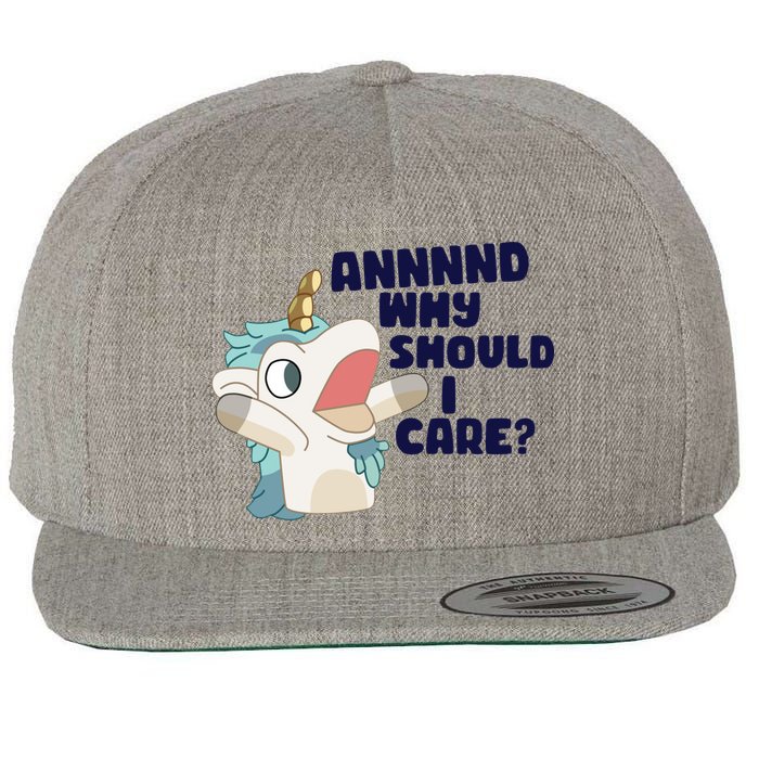 And Why Should I Care Funny Unicorn Wool Snapback Cap