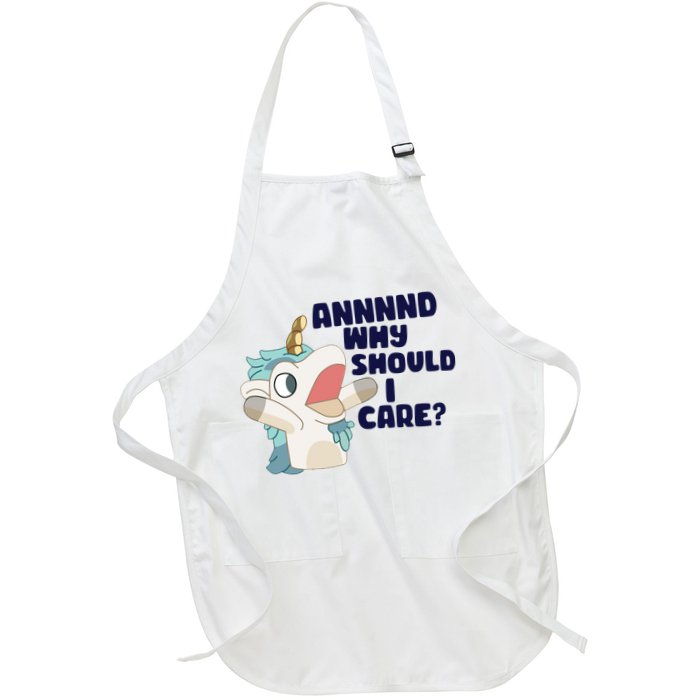 And Why Should I Care Funny Unicorn Full-Length Apron With Pockets