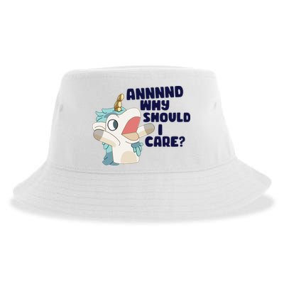 And Why Should I Care Funny Unicorn Sustainable Bucket Hat