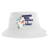 And Why Should I Care Funny Unicorn Sustainable Bucket Hat