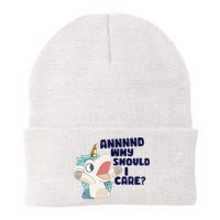 And Why Should I Care Funny Unicorn Beanie