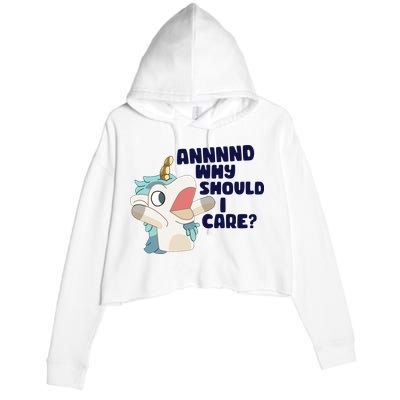 And Why Should I Care Funny Unicorn Crop Fleece Hoodie