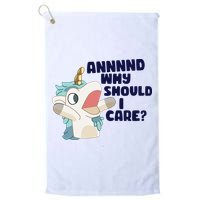 And Why Should I Care Funny Unicorn Golf Towel