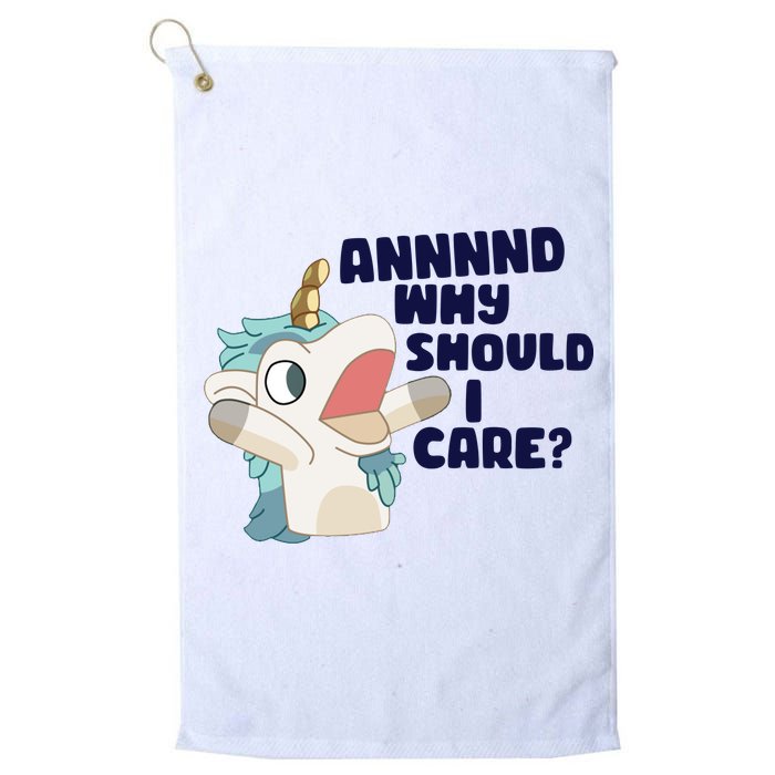 And Why Should I Care Funny Unicorn Golf Towel