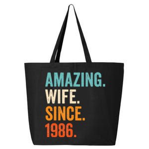 Amazing Wife Since 1986 37th Wedding Anniversary 25L Jumbo Tote