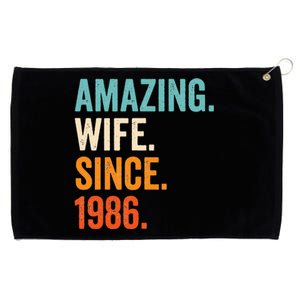 Amazing Wife Since 1986 37th Wedding Anniversary Grommeted Golf Towel