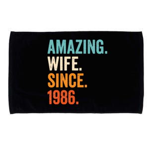 Amazing Wife Since 1986 37th Wedding Anniversary Microfiber Hand Towel