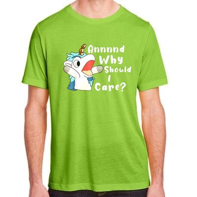 And Why Should I Care? Funny Sarcastic Unicorn Xmas Adult ChromaSoft Performance T-Shirt