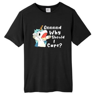 And Why Should I Care? Funny Sarcastic Unicorn Xmas Tall Fusion ChromaSoft Performance T-Shirt