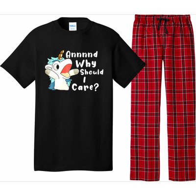 And Why Should I Care? Funny Sarcastic Unicorn Xmas Pajama Set