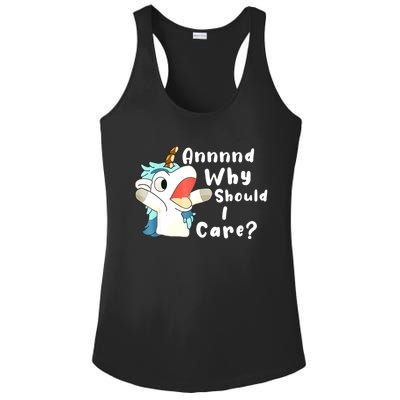 And Why Should I Care? Funny Sarcastic Unicorn Xmas Ladies PosiCharge Competitor Racerback Tank