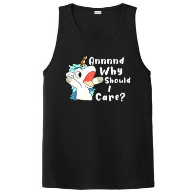 And Why Should I Care? Funny Sarcastic Unicorn Xmas PosiCharge Competitor Tank