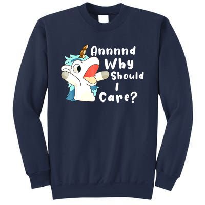 And Why Should I Care? Funny Sarcastic Unicorn Xmas Sweatshirt