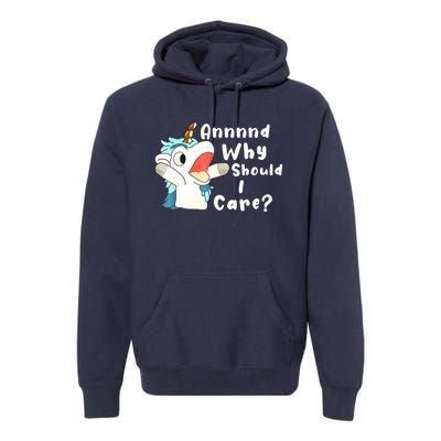 And Why Should I Care? Funny Sarcastic Unicorn Xmas Premium Hoodie