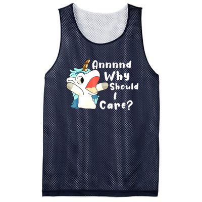 And Why Should I Care? Funny Sarcastic Unicorn Xmas Mesh Reversible Basketball Jersey Tank