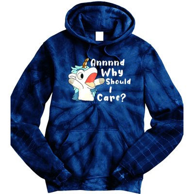 And Why Should I Care? Funny Sarcastic Unicorn Xmas Tie Dye Hoodie