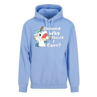 And Why Should I Care? Funny Sarcastic Unicorn Xmas Unisex Surf Hoodie