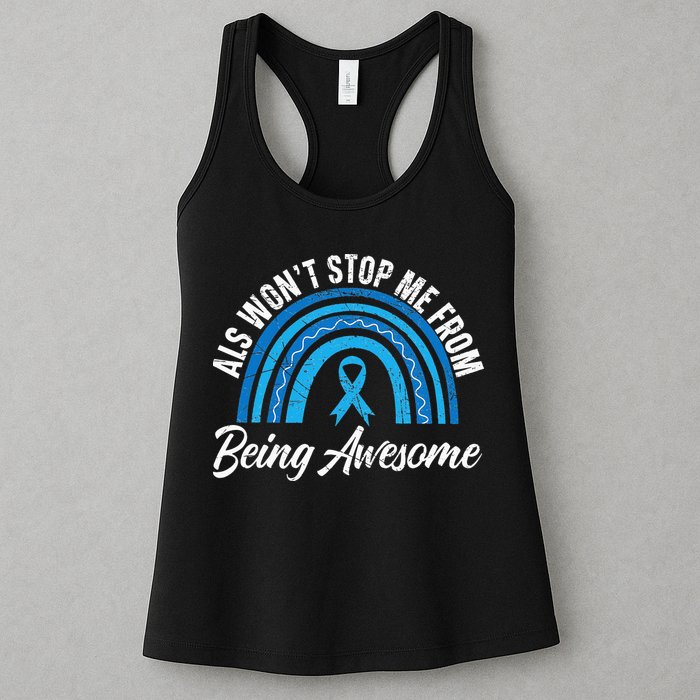 ALS Won't Stop Me From Being Awesome ALS Awareness Womens Tank Top