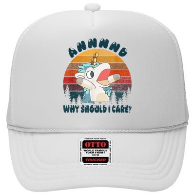 And Why Should I Care Unicorn Lover High Crown Mesh Back Trucker Hat