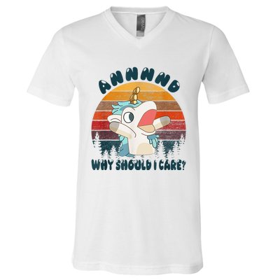 And Why Should I Care Unicorn Lover V-Neck T-Shirt