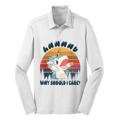 And Why Should I Care Unicorn Lover Silk Touch Performance Long Sleeve Polo