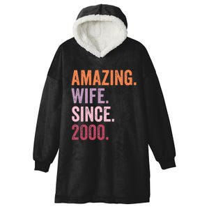 Amazing Wife Since 2000 24th Wedding Anniversary 24 Years Hooded Wearable Blanket