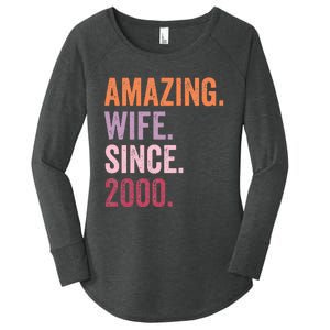 Amazing Wife Since 2000 24th Wedding Anniversary 24 Years Women's Perfect Tri Tunic Long Sleeve Shirt