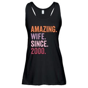 Amazing Wife Since 2000 24th Wedding Anniversary 24 Years Ladies Essential Flowy Tank