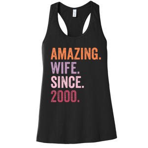 Amazing Wife Since 2000 24th Wedding Anniversary 24 Years Women's Racerback Tank