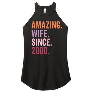 Amazing Wife Since 2000 24th Wedding Anniversary 24 Years Women's Perfect Tri Rocker Tank