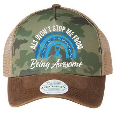 ALS Won't Stop Me From Being Awesome ALS Awareness Legacy Tie Dye Trucker Hat