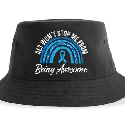 ALS Won't Stop Me From Being Awesome ALS Awareness Sustainable Bucket Hat