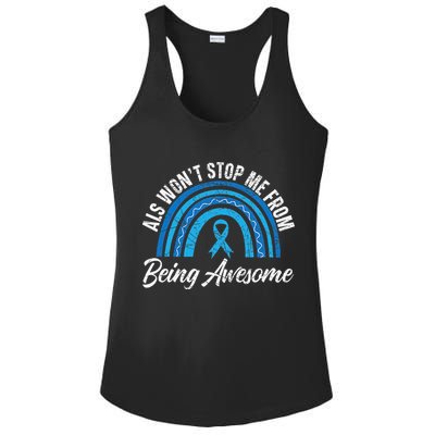ALS Won't Stop Me From Being Awesome ALS Awareness Ladies PosiCharge Competitor Racerback Tank