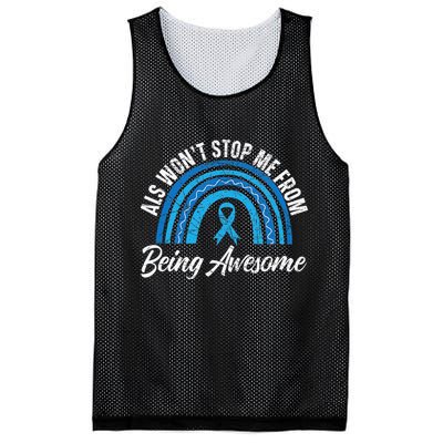ALS Won't Stop Me From Being Awesome ALS Awareness Mesh Reversible Basketball Jersey Tank