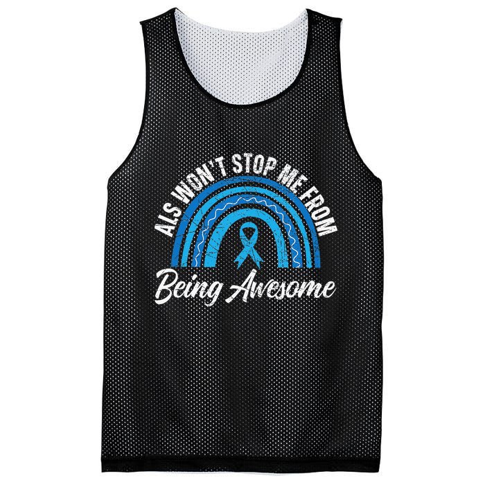 ALS Won't Stop Me From Being Awesome ALS Awareness Mesh Reversible Basketball Jersey Tank