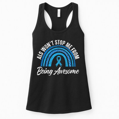 ALS Won't Stop Me From Being Awesome ALS Awareness Womens Tank Top