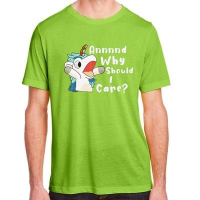 And Why Should I Care Funny Sarcastic Unicorn Xmas Adult ChromaSoft Performance T-Shirt