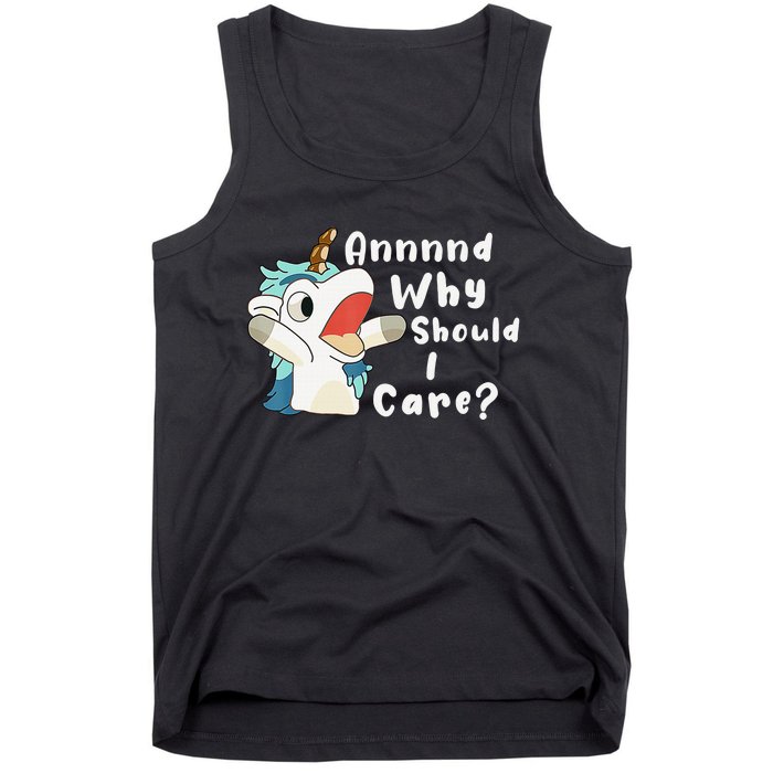 And Why Should I Care Funny Sarcastic Unicorn Xmas Tank Top