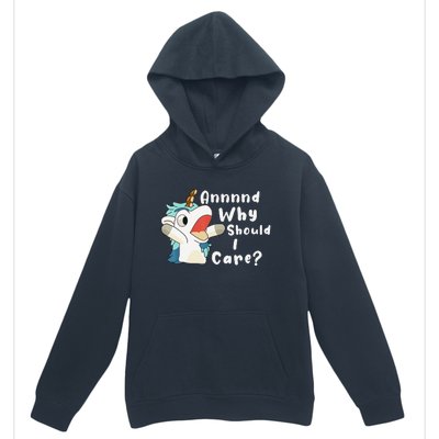 And Why Should I Care Funny Sarcastic Unicorn Xmas Urban Pullover Hoodie