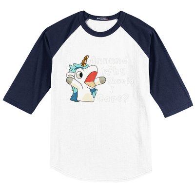 And Why Should I Care Funny Sarcastic Unicorn Xmas Baseball Sleeve Shirt