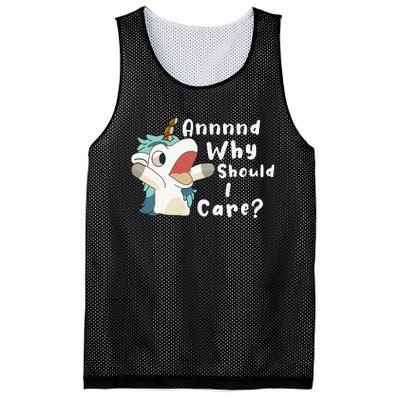 And Why Should I Care Funny Sarcastic Unicorn Mesh Reversible Basketball Jersey Tank