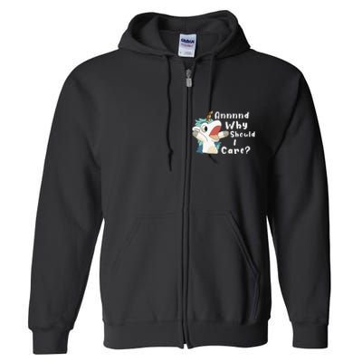 And Why Should I Care Funny Sarcastic Unicorn Full Zip Hoodie