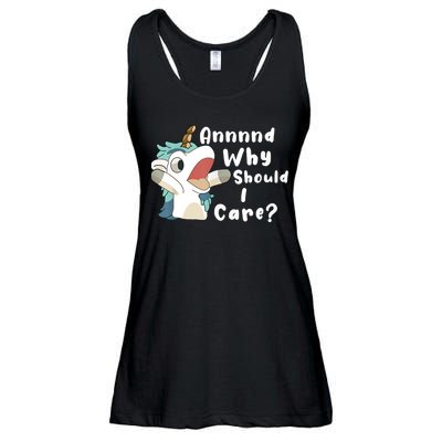 And Why Should I Care Funny Sarcastic Unicorn Ladies Essential Flowy Tank